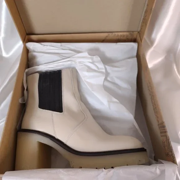 Free People James Chelsea Boot, White Leather - Picture 2 of 5